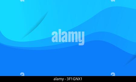 A modern abstract background design featuring smooth blue gradient waves, layered curves, and subtle shadow cuts for a clean, minimalist aesthetic. Stock Vector