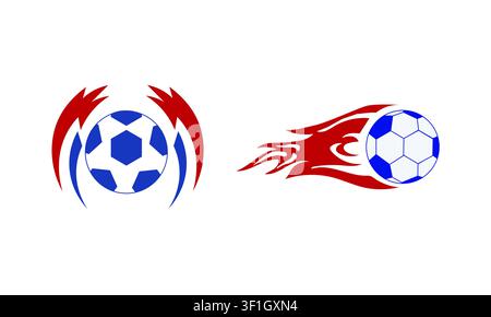 Soccer ball with red flame wings vector design Stock Vector