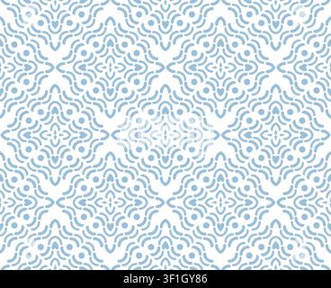 Seamless Pattern Of Abstract Blue Motifs Stock Vector
