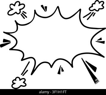 Star shaped comic explosion with bold outline for pop art, banners and labels Stock Vector