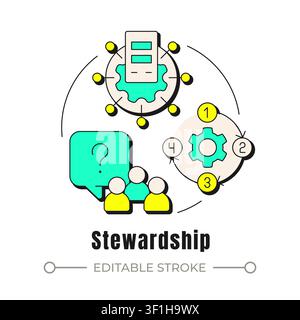 Stewardship neubrutalism concept icon Stock Vector