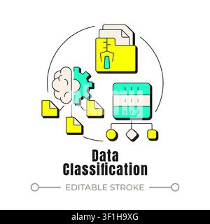 Data classification neubrutalism concept icon Stock Vector