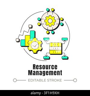 Resource management neubrutalism concept icon Stock Vector