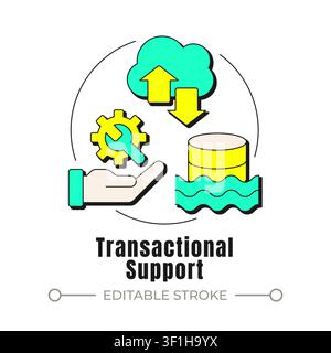 Transactional support neubrutalism concept icon Stock Vector