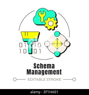 Schema management neubrutalism concept icon Stock Vector