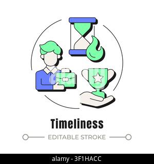 Timeliness neubrutalism concept icon Stock Vector