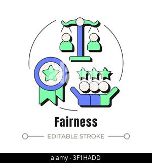 Fairness neubrutalism concept icon Stock Vector