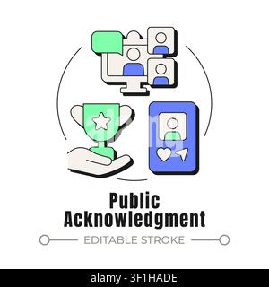 Public acknowledgment neubrutalism concept icon Stock Vector