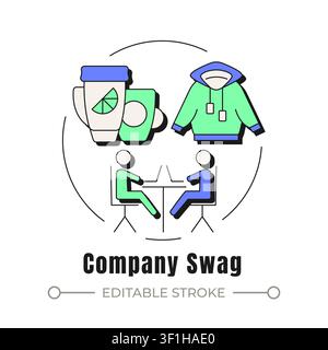 Company swag neubrutalism concept icon Stock Vector