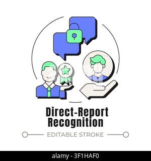 Direct report recognition neubrutalism concept icon Stock Vector