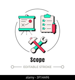 Scope neubrutalism concept icon Stock Vector