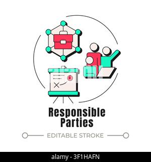 Responsible parties neubrutalism concept icon Stock Vector