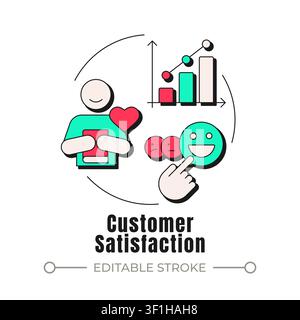 Customer satisfaction neubrutalism concept icon Stock Vector