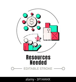 Resources needed neubrutalism concept icon Stock Vector