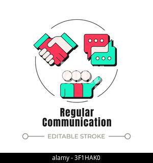 Regular communication neubrutalism concept icon Stock Vector