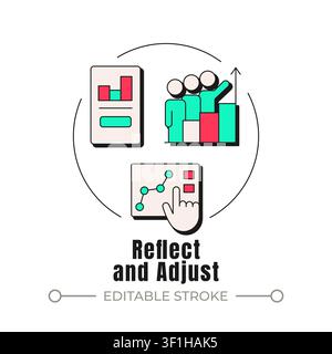 Reflect and adjust neubrutalism concept icon Stock Vector