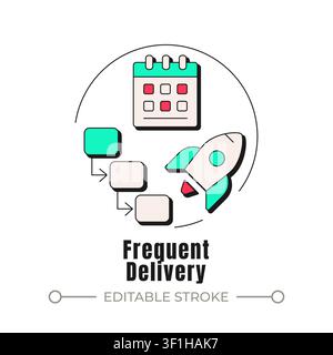 Frequent delivery neubrutalism concept icon Stock Vector