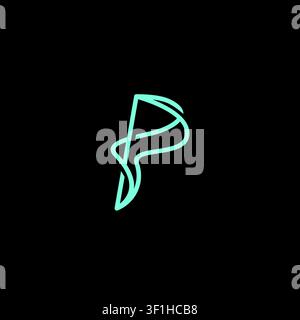 Letter P Line Logo Design. P Initial Logo Vector Stock Vector