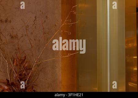decorative arrangement of dry branches decorated for the Christmas holiday season. Stock Photo