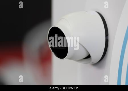 Collection of modern CCTV security cameras for smart video surveillance, property protection, access control and intelligent monitoring in residential Stock Photo