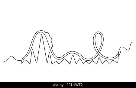 Roller Coaster One Line Illustration Stock Vector