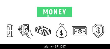 Money Icons Set Stock Vector