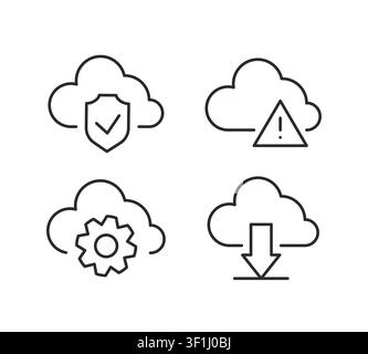Cloud Computing Icons Set Stock Vector