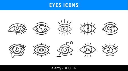 Eyes Icons Set Stock Vector
