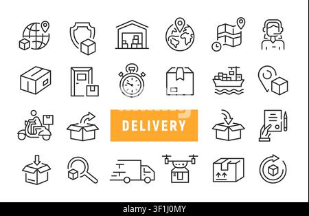 Delivery Icons Set Stock Vector