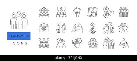 Teamwork Icons Set Stock Vector