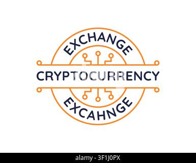 Cryptocurrency Exchange Logo Stock Vector