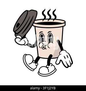 Coffee Cup Cartoon Mascot Stock Vector