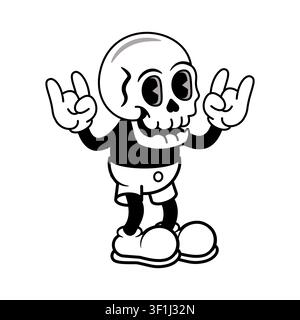 Skull Cartoon Mascot Stock Vector