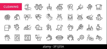 Cleaning Icons Set Stock Vector