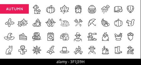 Autumn Icons Set Stock Vector