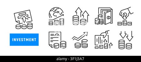Investment Icons Set Stock Vector