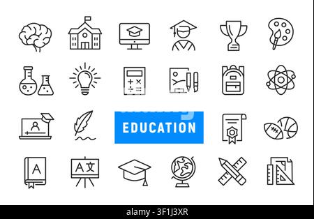 Education Icons Set Stock Vector