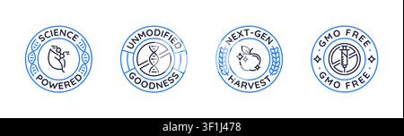 GMO Free Labels Set Stock Vector