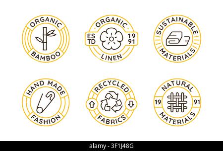 Sustainable Fashion Labels Set Stock Vector
