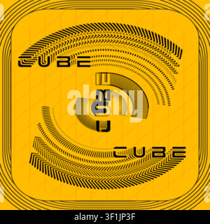Contemporary Twisted 3D Typography Poster Creative Text Design Art Print Stock Vector