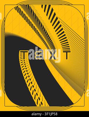 Bold Creative Typography Poster Twisted 3D Text Style Modern Graphic Art Stock Vector