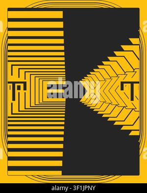 Dynamic 3D Twisted Typography Poster Creative Text Style Art Design Stock Vector