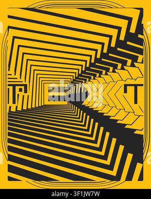 Minimal Creative Typography Poster Twisted 3D Text Style Graphic Art Stock Vector
