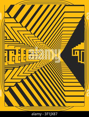 High Contrast Creative Typography Poster Twisted 3D Text Art Design Stock Vector