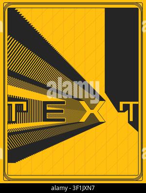 Contemporary typography wall art yellow backdrop optical motion effect ...