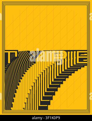 Stylish abstract symmetrical text typography poster modern graphic design urban streetwear aesthetic print for youth room decor Stock Vector
