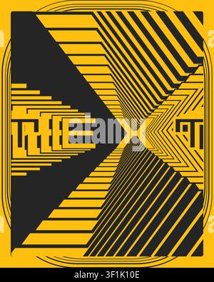 Minimalist abstract symmetrical text typography poster modern graphic design mirror effect word art print for bedroom styling Stock Vector