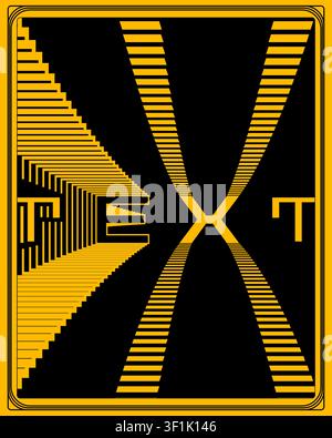 Creative modern graphic design abstract symmetrical text typography poster balanced layout concept print for studio decoration Stock Vector