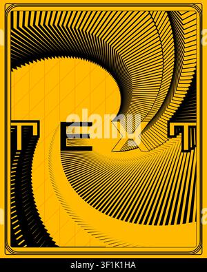 Modern yellow black abstract art deco style poster decorative geometry structural pattern vector illustration for studio decoration Stock Vector