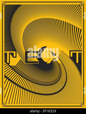 Modern dynamic text typography poster yellow black inspirational quote wall art vector print for studio and gallery display Stock Vector